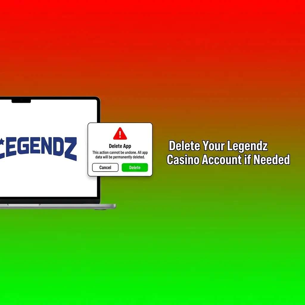 Legendz Casino account deletion process showing support contact options and step-by-step closure instructions