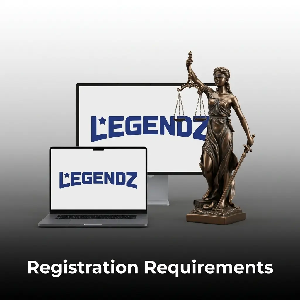 Legendz Casino registration requirements checklist highlighting age limit, location, ID verification, and one account per player rules